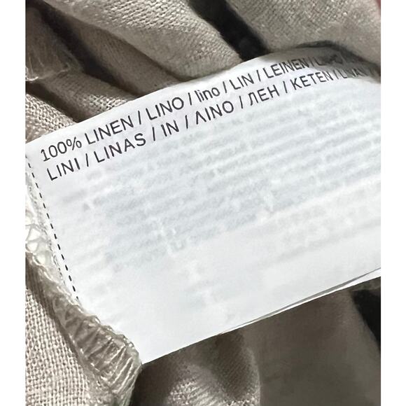 MNG Mango Linen Dress Beige A-Line Pleated Sides Button Front Euro Summer Sz XXS - Picture 8 of 8